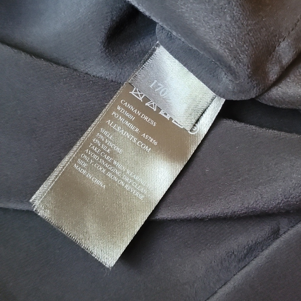 NWT All Saints Size 10 Black Cannan Dress - Picture 6 of 7